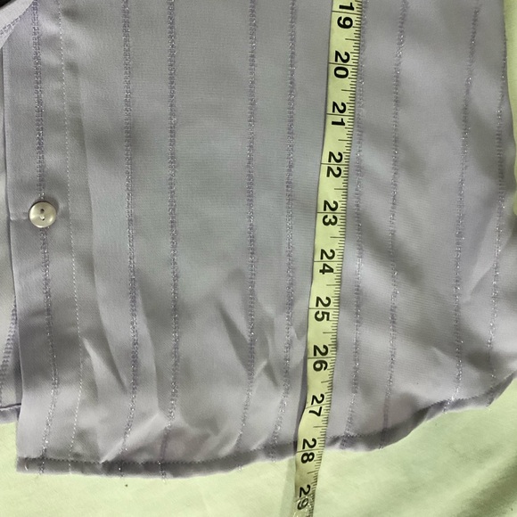 Jordan Blue Label Sheer Lavender Button-Up Blouse Long Sleeve - Picture 8 of 11